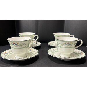 Wedgwood Agincourt Bone China Cups & Saucers Set Of 4 Made in England VTG 1970s